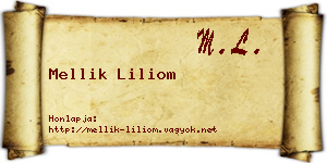 Mellik Liliom névjegykártya